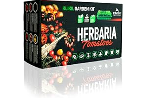 KLIKIL Huerto urbano Tomates cherry Herbaria - Kit plantas aromaticas - Huerto urbano terraza profesional con 6 variedades de semillas de tomate para su kit de cultivo - Regalos para amigas ecologicos