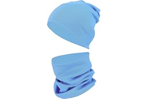 TupTam Kinder Mütze/Beanie und Schlauch Schal Set aus Jersey und Rippstoff