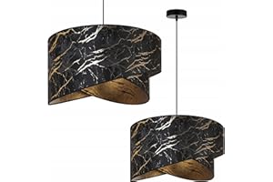 LIGHT HOME LH Light-Home Milan Lampadario a Sospensione - Lampadario Industriale per Soggiorno Camera da Letto e Cucina - Lampade a Sospensione in Metallo e con Paralume di Velluto - Nero e oro II