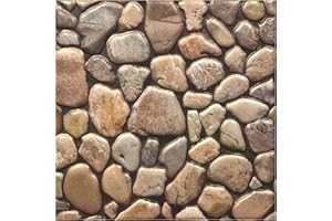 I K H E MALARKA 50 Stück - 4,5m², 3D Tapeten Paneele EPE - Schaum PVC SELBSTKLEBEND Wandpaneele Steinoptik Wasserdicht Wandverkleidung Steintapete Aufkleber 30x30cm (Beige JM-WP521)