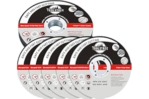 TOOLSTREX Angle Grinder Discs 20-Piece, Strong and Durable, Ultra -Thin Metal Cutting Discs for Fast & Precise Cutting of Steel, Iron, Aluminum, & Ferrous Metals - 115mm x 1.2mm
