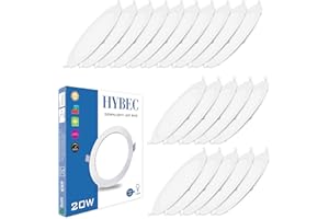 HYBEC - Downlight led techo empotrable, Downlight 20W, Foco Interior techo, Driver incluido, Luz Cálida 3000ºK* (Pack 20)