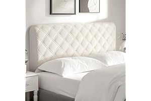 Yesaler Bettkopfteil Bezug Bettkopfteil Hussen Dehnbare Kopfteilbezug Weicher Verdicken Bett Kopfteil Bezug für Schlafzimmer Kopfteil Cremefarben 160cm