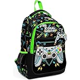 Coral High Siyah Fosforlu Yeşil Gamer Desenli Erkek &Ccedil;ocuk İlkokul &Ccedil;antası ve G&uuml;nl&uuml;k Sırt &Ccedil;antası