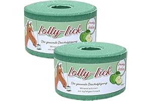 IMIMA Salt Licks for Horses – Lolly-Lick 2-piece Set 2x750g Apple – Sugar-Free, Grain-Free, Natural Sea Salt & Minerals – With Hanging Rope – Fits LIKIT Holders – Anti-Boredom Horse Treat