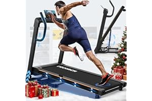 Decorcn Folding Treadmill for Home, 4.5HP, 20 Auto Incline, 1km/h-16km/h, 150KG limited, Running Machine for Heavy People with LED, Bluetooth Speakers, Silent Walking Pad