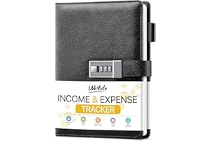 WEMATE Registro delle entrate e delle spese – libro contabile con serratura per piccole imprese, registro contabile 21,8 x 14,7 cm (nero)