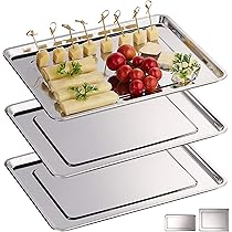 2 Ovale Serviertabletts Aus Edelstahl, Je 44x29cm – Ideal Für Buffets, Feiern Oder Als Deko In Küche & Wohnzimmer