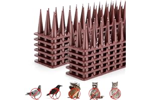 Xakay 12PCS Bird Spikes Anti Pigeon Spikes Plastic Anti Climb Fence Wall Spikes Cat Intruder Deterrent Repellent Outdoor Stab Garden Security Bird Deterrent Spikes for Pigeon Squirrel - 5M/17Feet