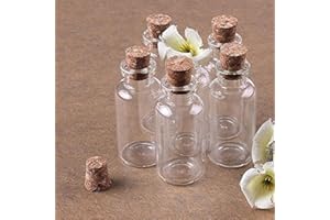 Musuntas - 8 mini frascos de cristal de 10 ml con tapón de corcho, 22 x 50 mm