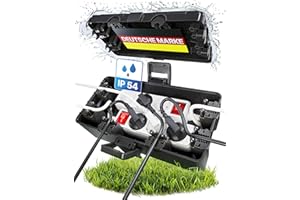 Adlerfokus Kabelbox wasserdicht IP54 [Das Original] Safe Box - Sicherheitsbox - Outdoor Box wasserdicht - Steckerschutz aussen wasserdicht - Wetterfeste Elektrobox - Schutzbox