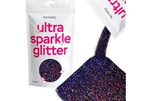 Hemway Ultra Étincelle Black Glitter Holographic 100 g / 0,35 oz multi-usages résine époxy Arts & Crafts cosmétiques Safe corps cheveux visage Nail Art Beauté Weddings Gobelets Fleurs poudre