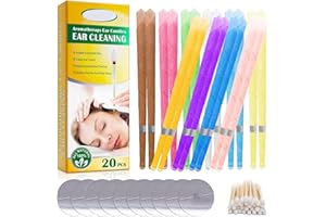 ZOXPM Bougie Oreilles Nettoyante 20 Bougie en Cire Auriculaire avec 10 Disques de Protection, Bougies Auriculaires en Cire d’Abeille Naturelle, pour Détendez-Vous Nettoyer Enleve le Cerumen