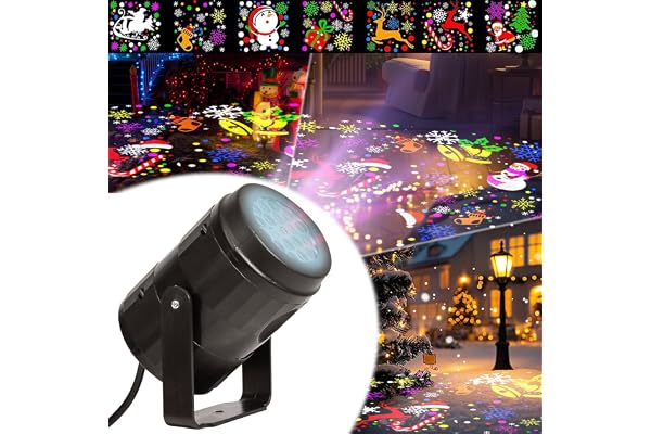 ZVD Projecteur Noel Exterieur, 16 Patrons Lampe Projecteur LED de Noël, Decoration Noel, Lumière De Projection Pour Intérieur Fête Nouvel An Decoration Mur De La Maison, Mur Extérieur, Arbres (1)