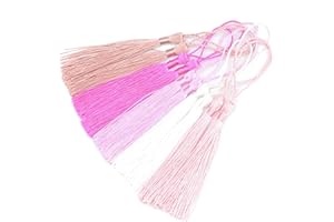 MAKHRY 100pcs Nappe Segnalibro 13cm / 5 Pollici Filo di Seta con 2-Inch Cord Loop e Piccolo Nodo Cinese per la Creazione di Gioielli, Souvenir, Segnalibri, Accessori Artigianali fai da te (Mista Rossa)