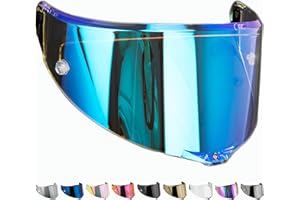 Everalo Visiera Casco Compatibile con Agv Corsa - Corsa R - Pista - Pista Gp - Pista Gpr - Pista Gp RR - Gt Veloce - Veloce S - Race 3 Pinlock e TearOff Ready (Revo Blu)