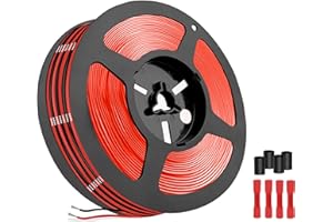 Filo Silicone 16AWG-THUN-CT 1,3mm²cavo elettrico [3 m nero e 3 m rosso], Fili elettrici in Rame Stagnato a Trefoli, Resistente alle Alte Temperature per Auto RC e Drone.