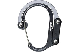 GEAR AID Heroclip Mosquetón con Clip y Gancho Giratorio 360° (Mediano) para Acampada, Mochilas, Maletas y organización de Garaje