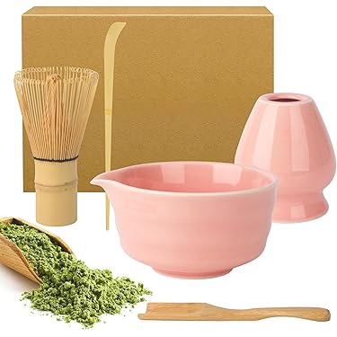 Matcha Set voor de Theeceremonie - Inclusief Bezem, Lepel en Kom met Matcha Set voor de Theeceremonie - Inclusief Bezem, Lepel en Kom met