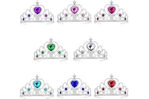 Tunejoy Prinzessin Tiara Set 8 Stück Kinder Prinzessin Tiara Crown Set Mädchen verkleiden Party Zubehör