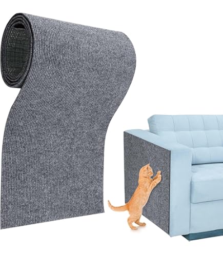 Tappeto Tiragraffi Per Gatti Autoadesivo - 200x40 Cm, Grigio Scuro, Protezione Divano E Mobili - Foto 8