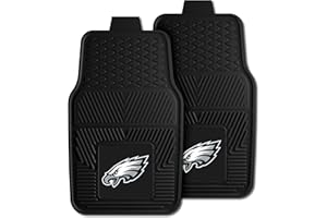 FANMATS 8771 Philadelphia Eagles 2-teiliges Schwerlast-Vinyl-Automatten-Set, Frontreihe Fußmatten, Allwetterschutz, universelle Passform, Deep Resevoir Design