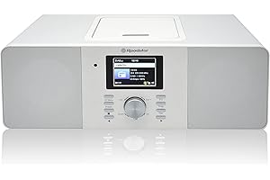 Roadstar IR-540D+BT/WH Microcadena Radio Internet Wi-Fi y Digital Dab+/ FM, Reproductor CD-MP3, Bluetooth, USB para Carga Rápida, AUX IN, Mando a Distancia, Conexión Auriculares, Blanco