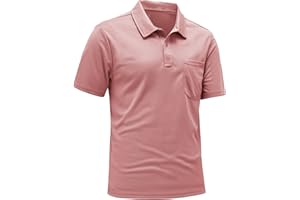 Rdruko Men's Breathable Polo Shirts Summer Short Sleeve Wicking Quick Dry Casual Work Golf Tops with Pocket