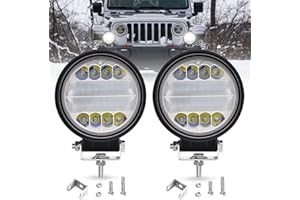 ‎DINFU Runde LED Arbeitsscheinwerfer, 2 x 96W LED Scheinwerfer weiß, Offroad Zusatzscheinwerfer Wasserdicht IP68 LED spot+flood Arbeitsscheinwerfer Für ATV UTV SUV KFZ Bagger Gabelstapler Traktor LKW J-eep