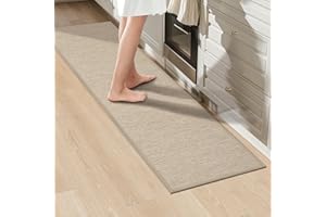 LEKEEPGO Alfombra Cocina Lavable Antideslizante 43x150cm, Alfombra Pasillo Larga, Tapete Cocina, Alfombra para Cocina, Pasillo, Lavadero, Beige, Pastel Runner