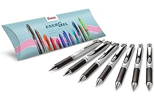 Pentel EnerGel XM BL77 długopis żelowy z mechanizmem naciskowym + ołówek automatyczny, niebieski (6 sztuk + DBS)