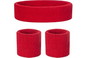 ONUPGO Lot de 1 Bandeau de Sport en Coton pour Enfant (1 Bandeau + 2 Poignets)