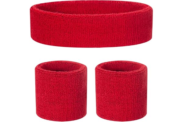 ONUPGO Lot de 1 Bandeau de Sport en Coton pour Enfant (1 Bandeau + 2 Poignets)