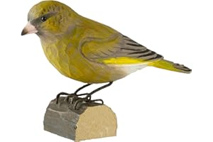 WILDLIFEGARDEN Wildlife Garden Pájaro decorativo de madera – Grünfink – tallado a mano