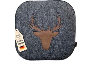 kontor28®- nachhaltiges Sitzkissen Stuhlkissen Johann, handgefertigt Made in Germany, 37,5 x 37,5cm aus upcycling rPET Filz, Sitzauflage mit Polsterung-Outdoor geeignet & waschbar, anthrazit 4er Set