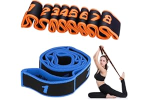 HIPPODANCE Yoga Stretching Band,Yoga Stretch Gurt mit 8 Schleifen Yoga Stretch Gurt Fitness Pilates Physiotherapie Stretch Gurt für Asanas Dehnen Stretchen