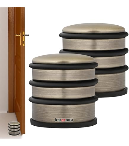 Türstopper Edelstahl 4er Set - Schwere Türzuschlagbremse 7,5 Cm | Rutschfest & Kratzsicher