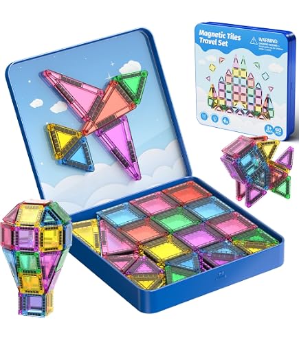 Burgkidz Bloques Magnéticos Princesa De Hielo – 42 Piezas Con Caja Metálica, 60 Min De Juego Y 30 Segundos De Recogida, Para Viajes De 3 A 8 Años