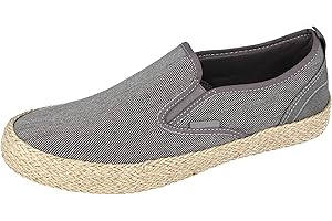 YINKA SHOES Mens Slip On Canvas Trainers Boat Shoes Size 6-12
