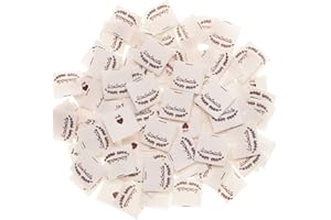BHGT 100PCS Étiquettes en Tissu Personnalisé Handmade with Love Étiquettes Beige Synthétique pour Vêtements DIY Couture Accessoire (Style-A)