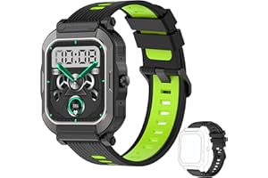 Popglory 1,91'' Smartwatch Hombre con Llamadas y Modo SOS, Reloj Inteligente Hombre 100 + Deportes Asistente Voz, Reloj Militar Presión Arterial Ritmo Cardíaco SpO2 Sueño, para Android iOS