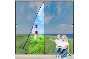 AIPPEI Mosquitera Puerta Magnetica Cierre Magnético Automático Cortinas de Protección contra Insectos 180x250 cm para Puertas Exterior Estar la Puerta del Balcón, 2023-Versión Negro