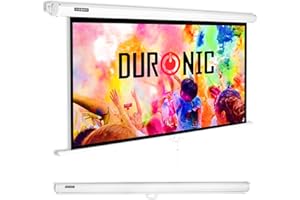 Duronic Projector Screen MPS70 /169 WE, Manual Projection Screens,70” Pull Down Movie Screen, 16:9 Ratio Home Theatre Cinema Screen, Ideal for Home, Classroom, Office Presentations White