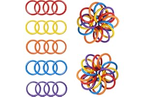 CIOUYAOS 150 sztuk pierścieni z tworzywa sztucznego, wielokolorowe pierścienie do introligatora, pierścienie do introligatora, do kart flash, segregatorów pierścieniowych, fiszek, breloczków do kluczy