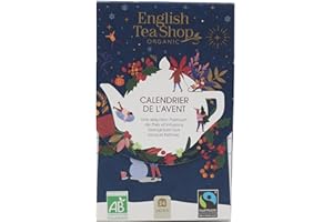 English Tea Shop - Calendrier de l'Avent de Thés et infusions bio bleu - Petit format éco-conçu - 24 sachets - Idée cadeau Noël