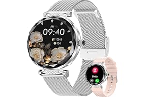 FITONME Damski smartwatch z połączeniem Bluetooth, 1,19" AMOLED damski smartwatch z 2 bransoletkami, 100 trybów sportowych, tętno SpO2, wodoodporny, IP68, sportowy smartwatch dla systemu Android iOS