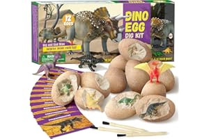 Byncceh Kit per Scavare Uova di Dinosauro - Scopri 12 Giocattoli di Dinosauro Unici, Regalo Educativo STEM per Bambini - Esplora Paleontologia e Scienza Dell'archeologia