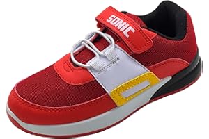 Sonic The Hedgehog, Baskets pour garçon ou Fille avec lumières Clignotantes, Rouge, Taille 26-36 EU