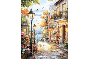 DAERLE Pintar por Numeros Adultos, Paisaje, DIY Painting by Numbers Kits, Paisaje florido, Cuadros para Pintar por Numeros Pinturas Acrilicos, decoración para el hogar 40x50cm Sin Marco