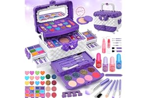 FLYBAY Kids Makeup Sets for Girls Toys, Washable Real Kids Make Up Set, Princess Pretend Play Children Makeup Sets Christmas Birthday Gifts for Girl Age 4 5 6 7 8 9 10 11 12